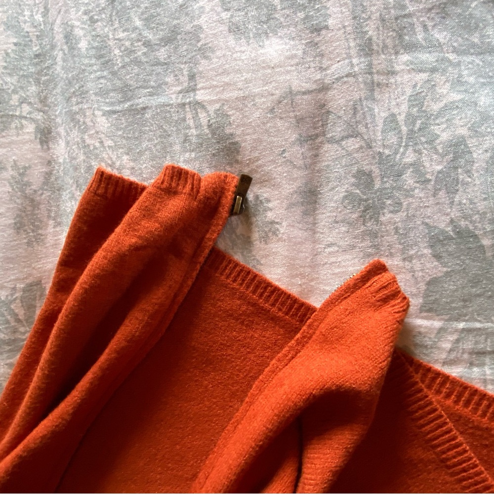 Orange Knit Poncho - Draped Sweater with Zipper EUC - Picture 13 of 15